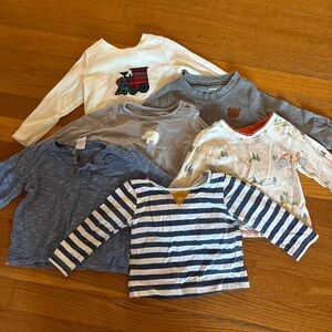 9-12 Month Clothes Lot | Shirts, PJS & Overalls